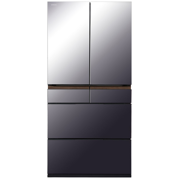 Hitachi 670L Multi Drawer French Door Refrigerator Crystal Mauve Grey Glass RGW670TAXM