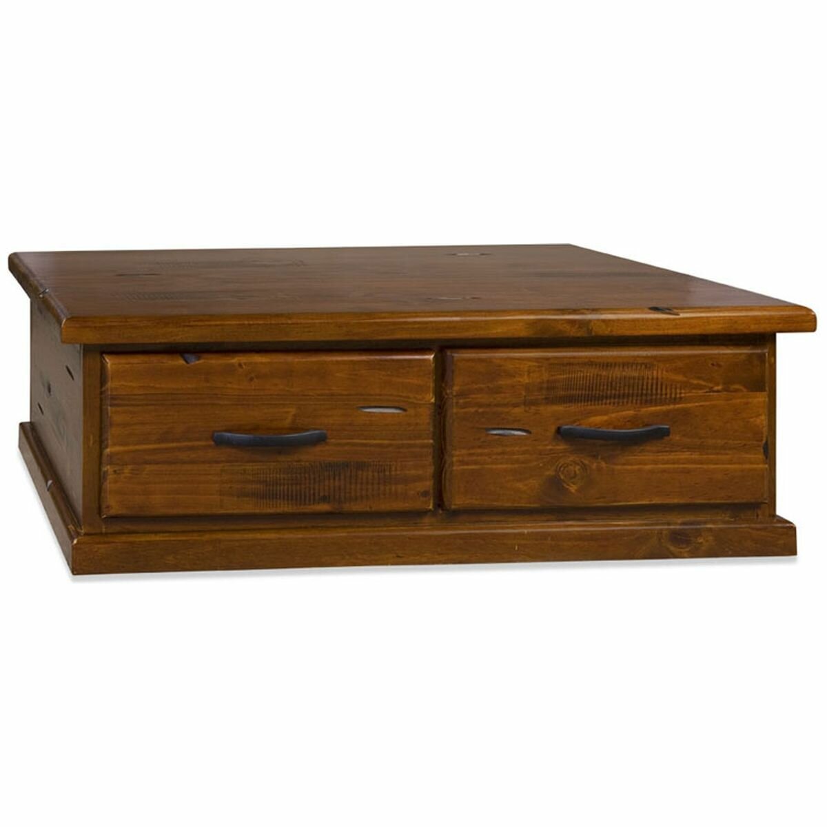 Solid pine coffee table with drawers hot sale