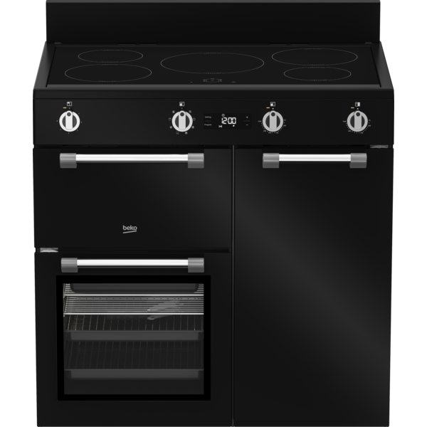 Beko 90 cm Black Induction Multi Door Freestanding Oven BRC916IMB