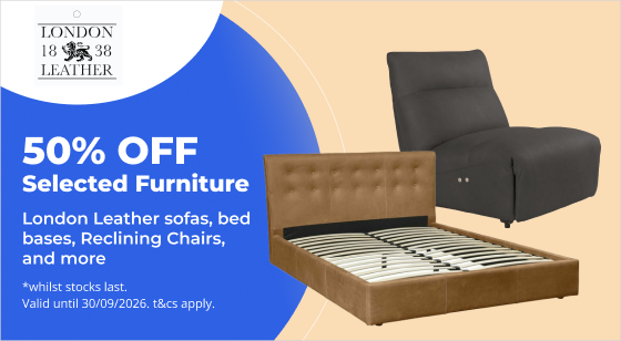 Save up to 50% on selected London Leather furniture