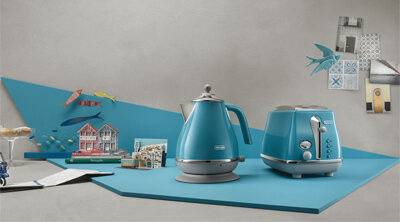 Toaster Delonghi Icona Capitals London Blue Kettle Delonghi Icona